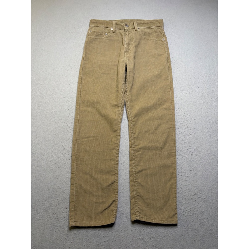 Levi's 505 Pants Mens W32 L30 Tan Corduroy Regular Fit Straight Leg Vintage 90s